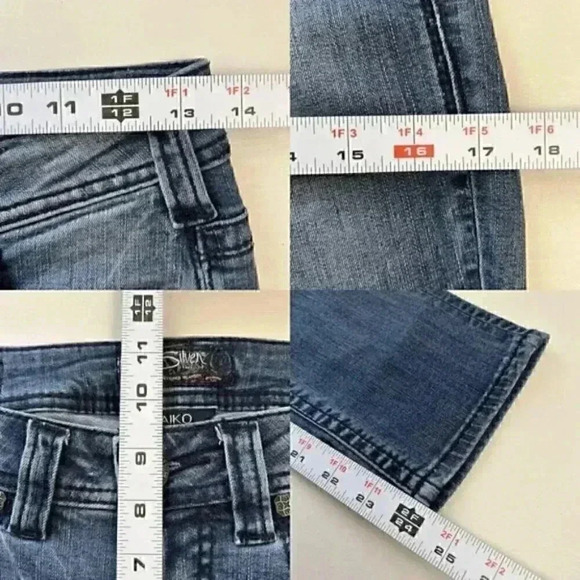 Silver Skinny Jeans Aiko High Capri Ankle Crop Mid Blue Denim Size 26 - Picture 15 of 16